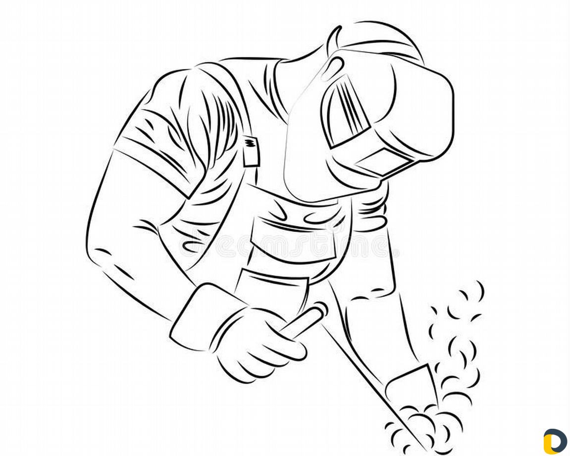 Раскраска сварщика для детей