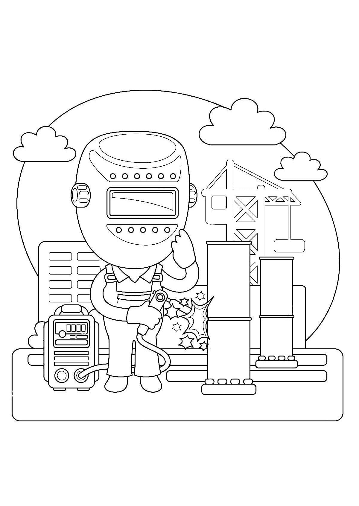 Раскраска сварщик