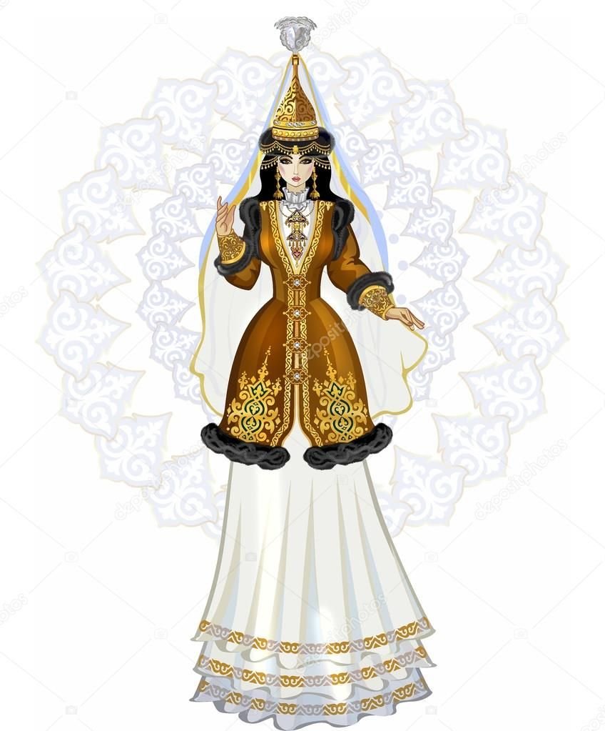 Казахстанская невеста вектор саукеле