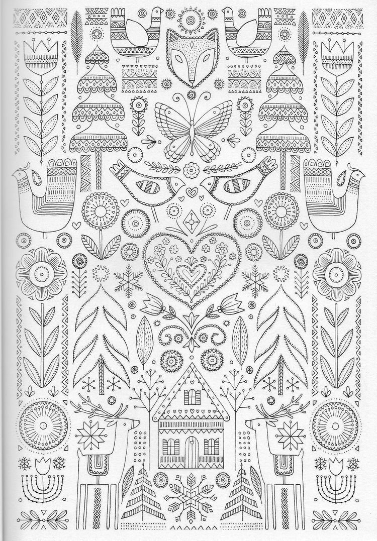 Раскраска антистресс скандинавские узоры