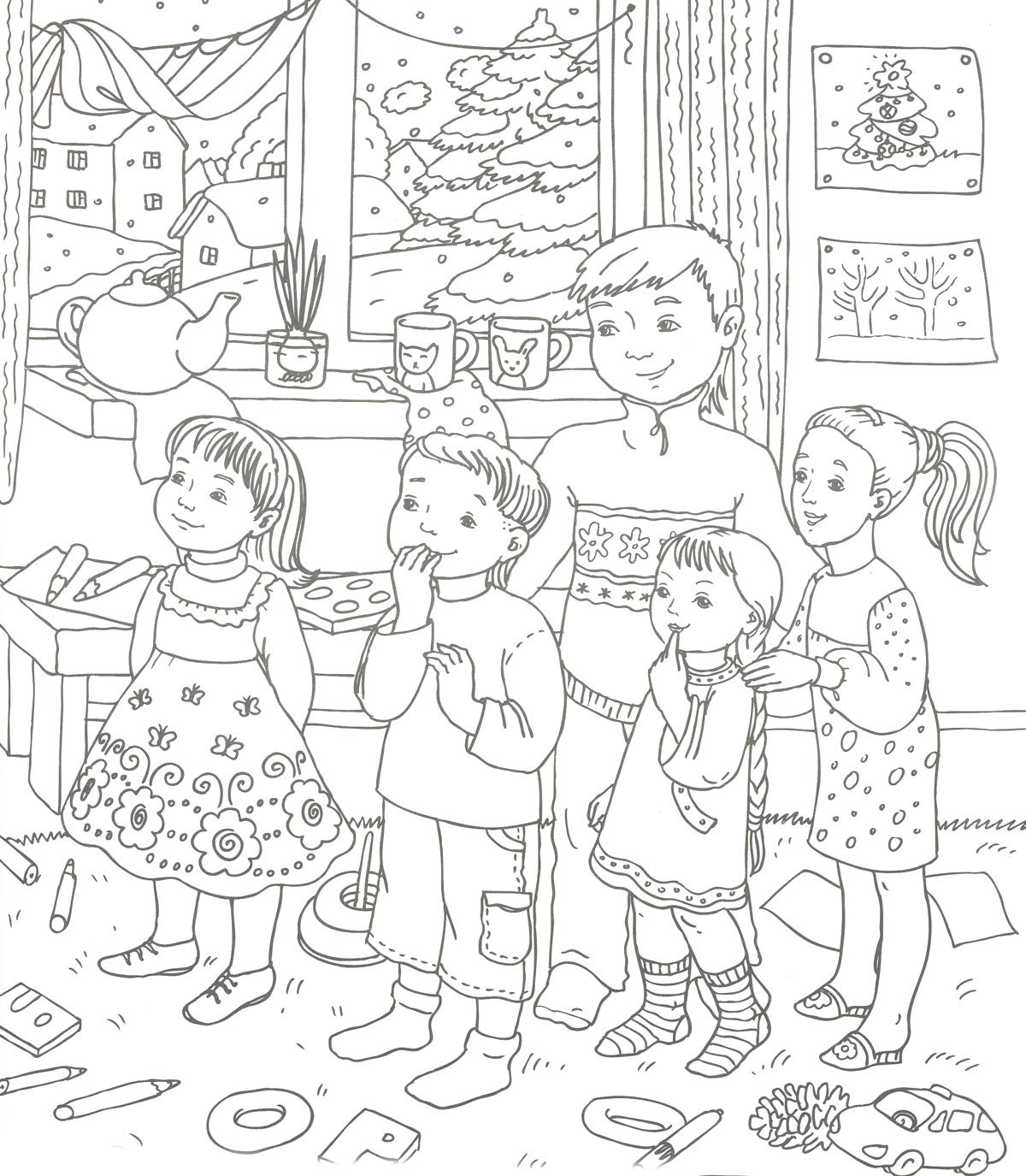 Святки раскраска для детей