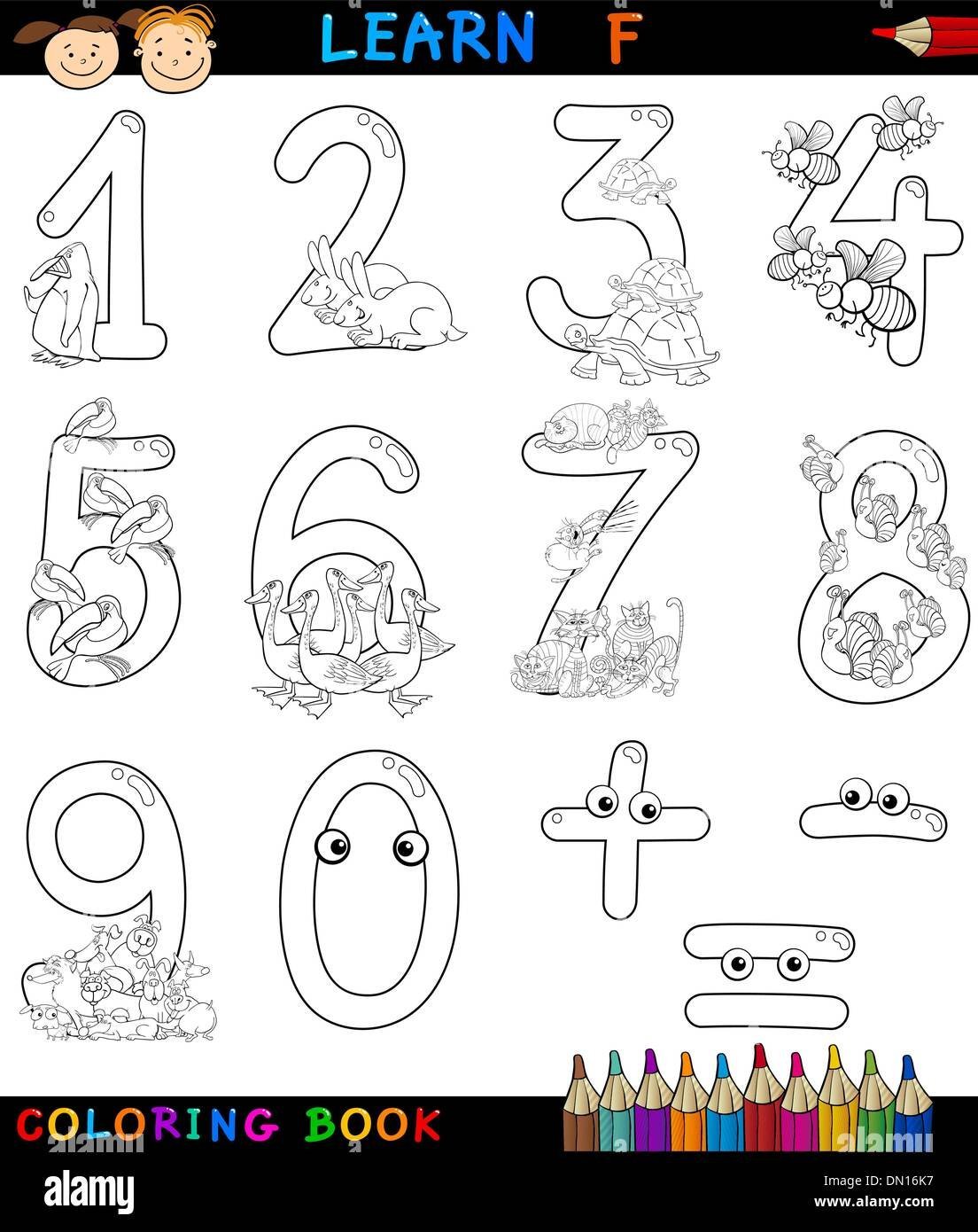 Веселые цифры раскраска для детей