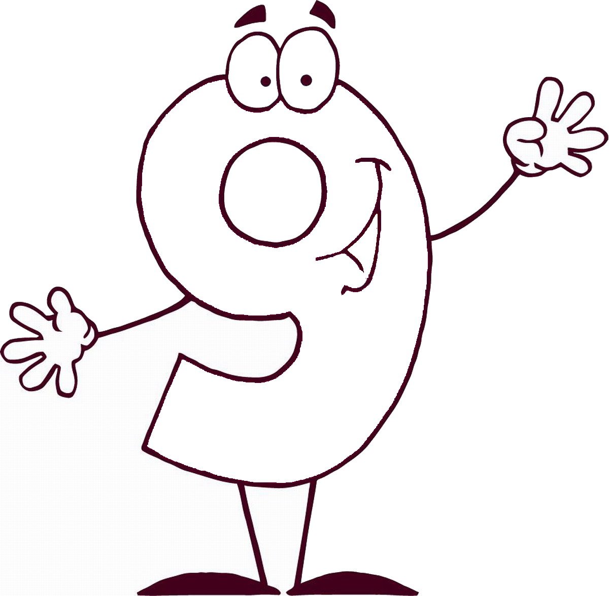 Смешные цифры для раскрашивания