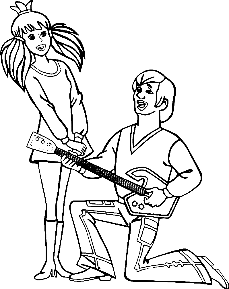 Раскраски поёт в микрофон