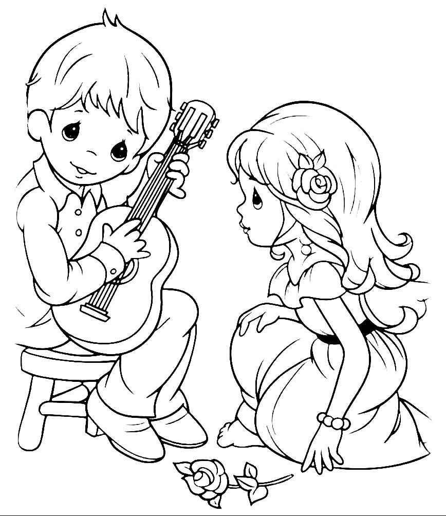 Рисование музыкальных инструментов одной линией