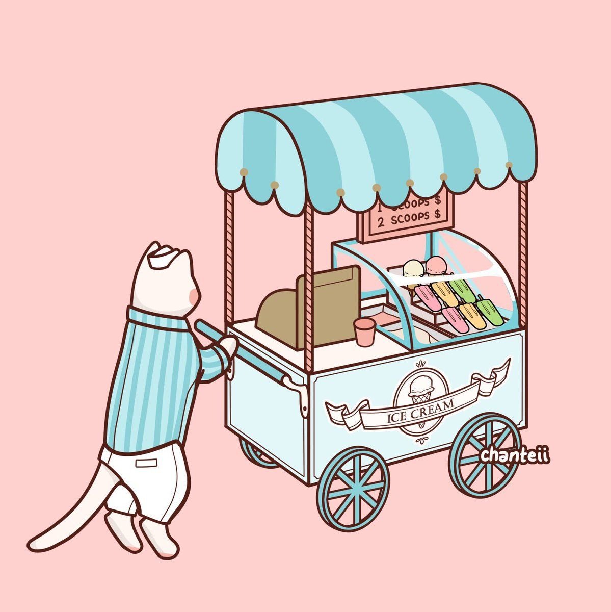 Нарисовать мороженщика