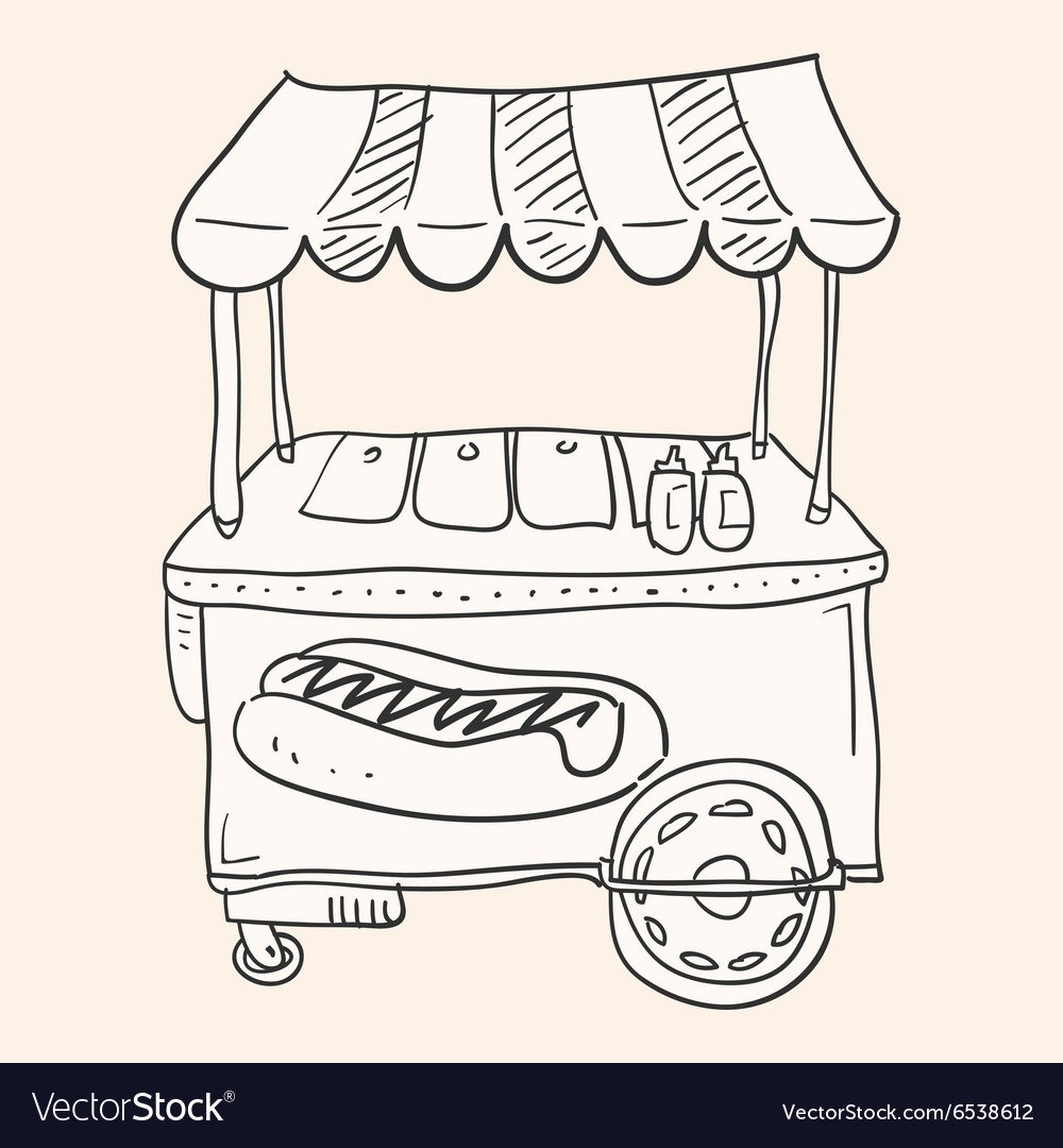 Скетч ларек хот догов