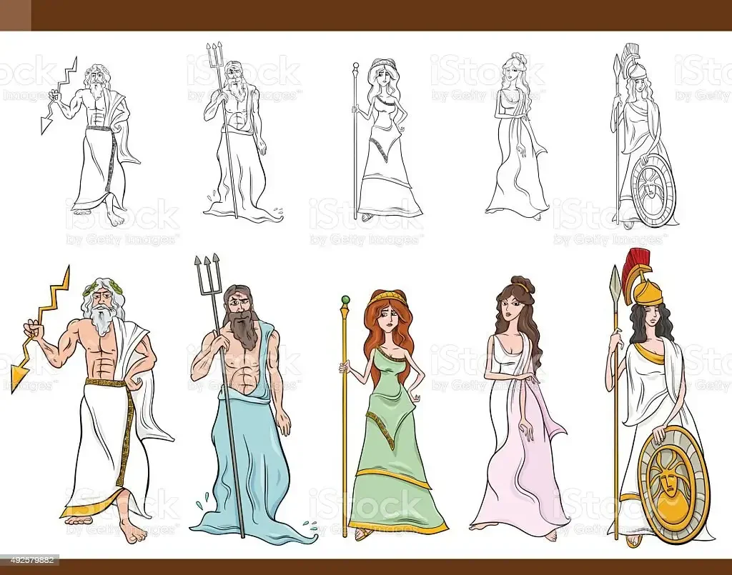 Богиня Афина раскраска