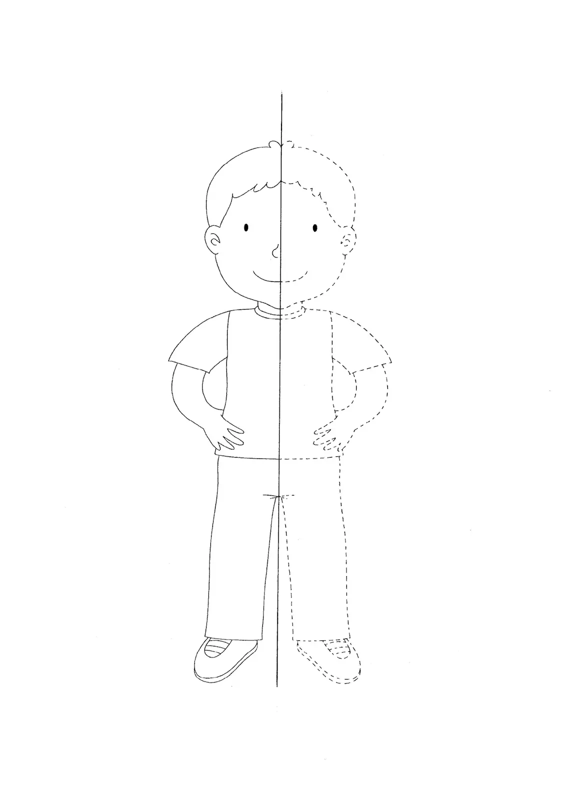 Дорисуй лицо мальчик