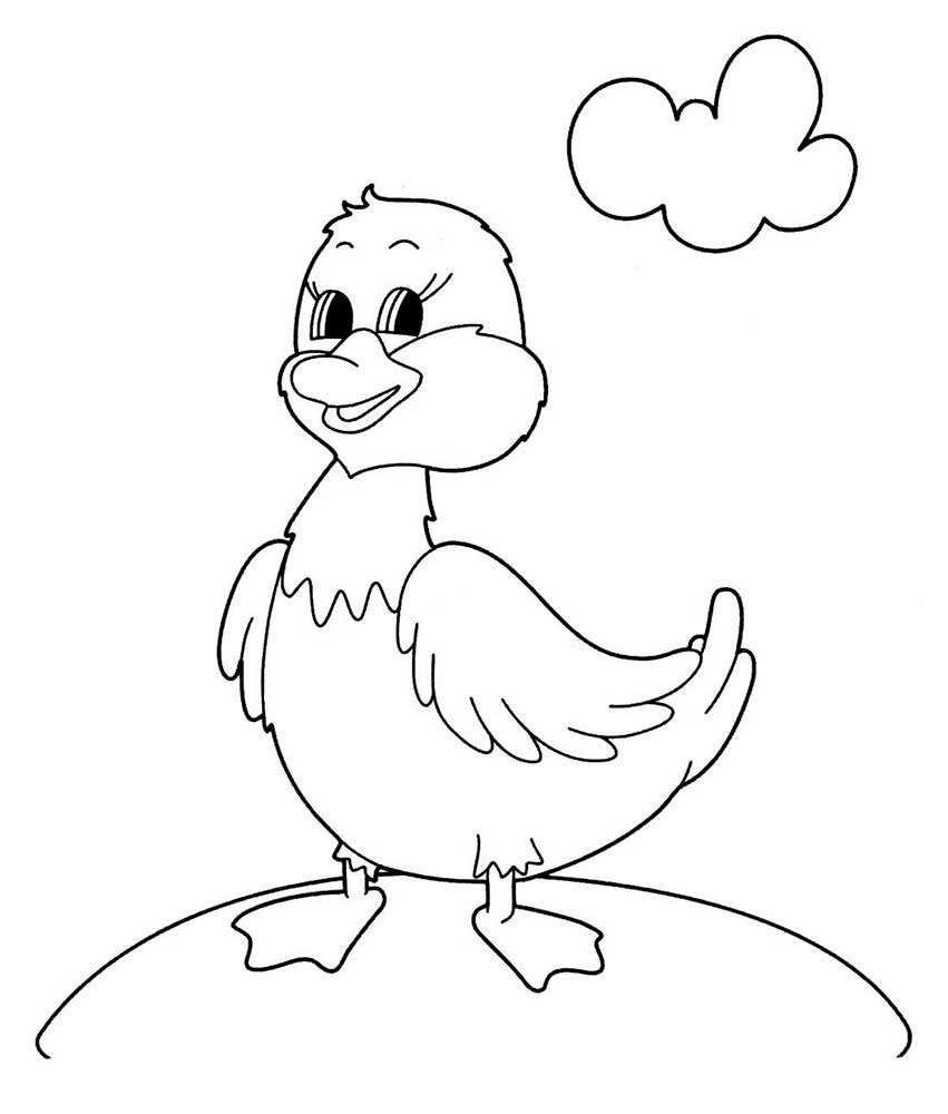 Утенок раскраска