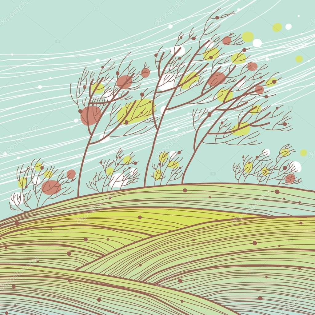 Ветер детский рисунок