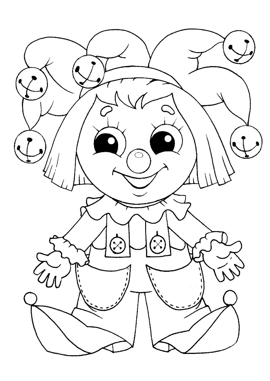 Клоун раскраска