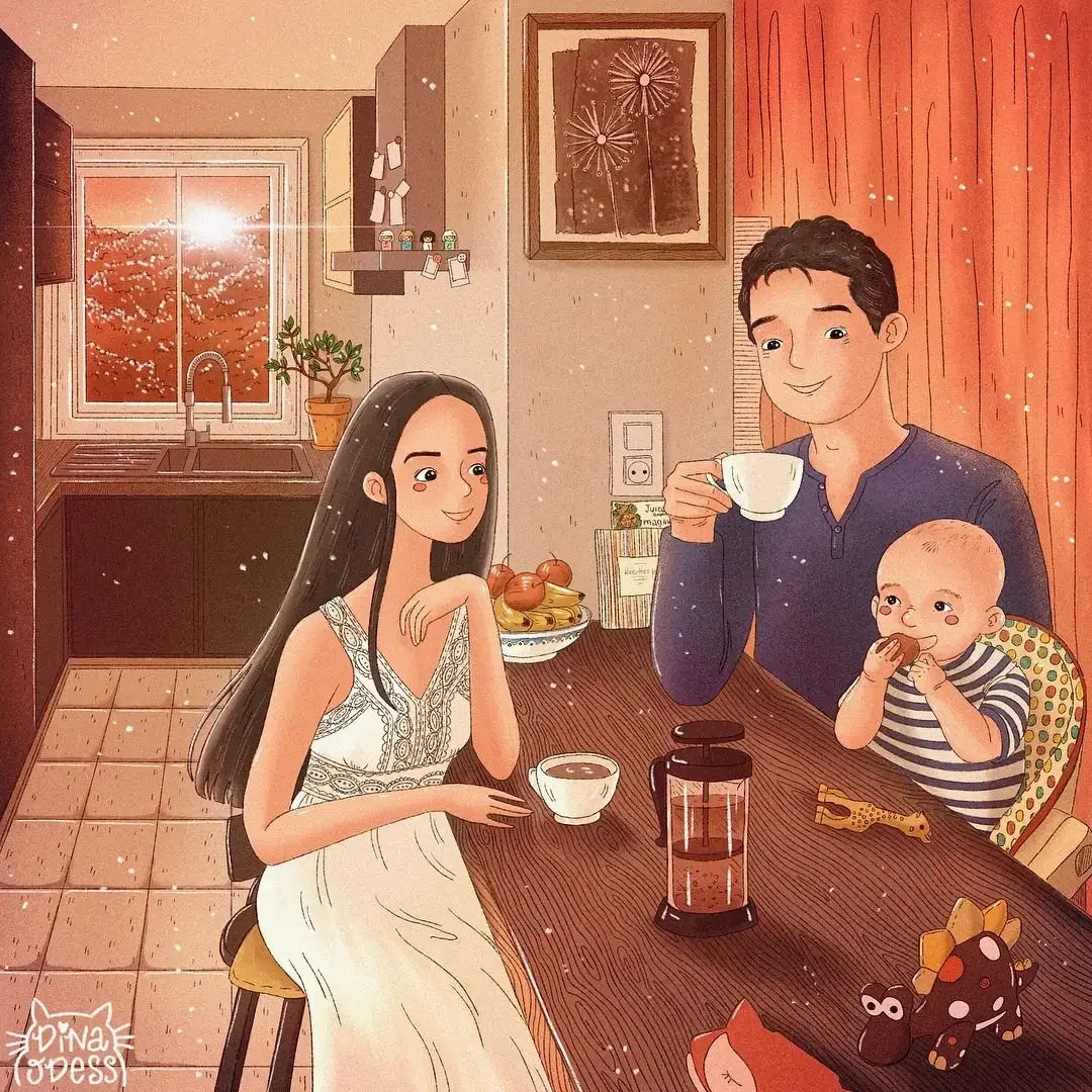 Счастливая семья иллюстрации