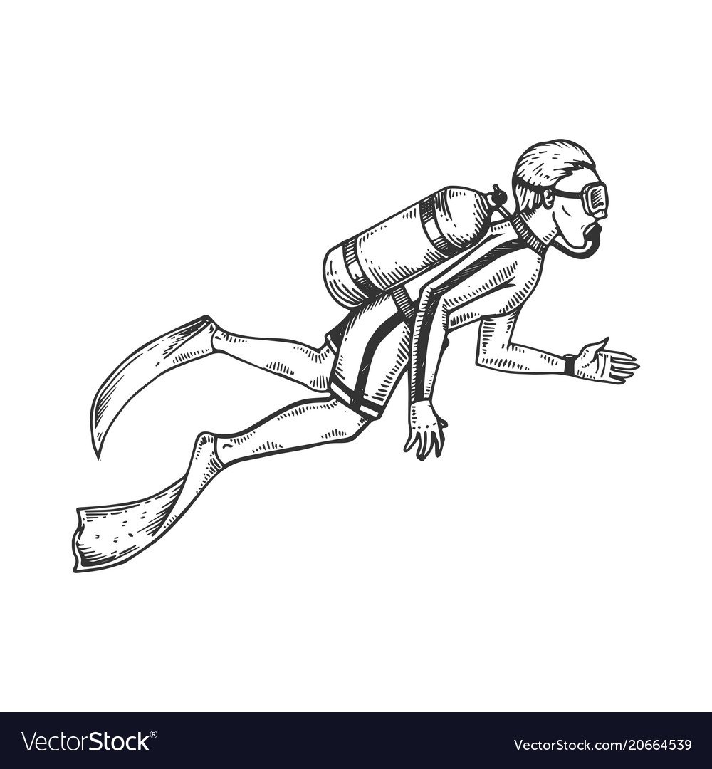 Водолаз рисунок