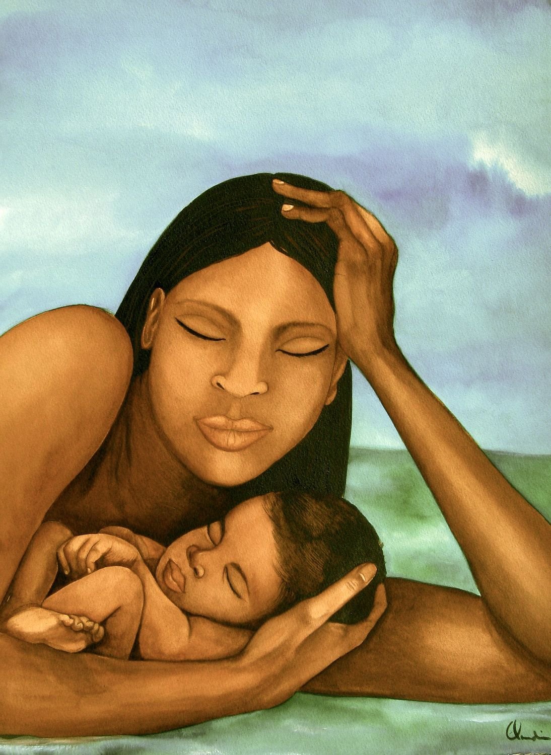 Claudia Tremblay картины мать и дитя