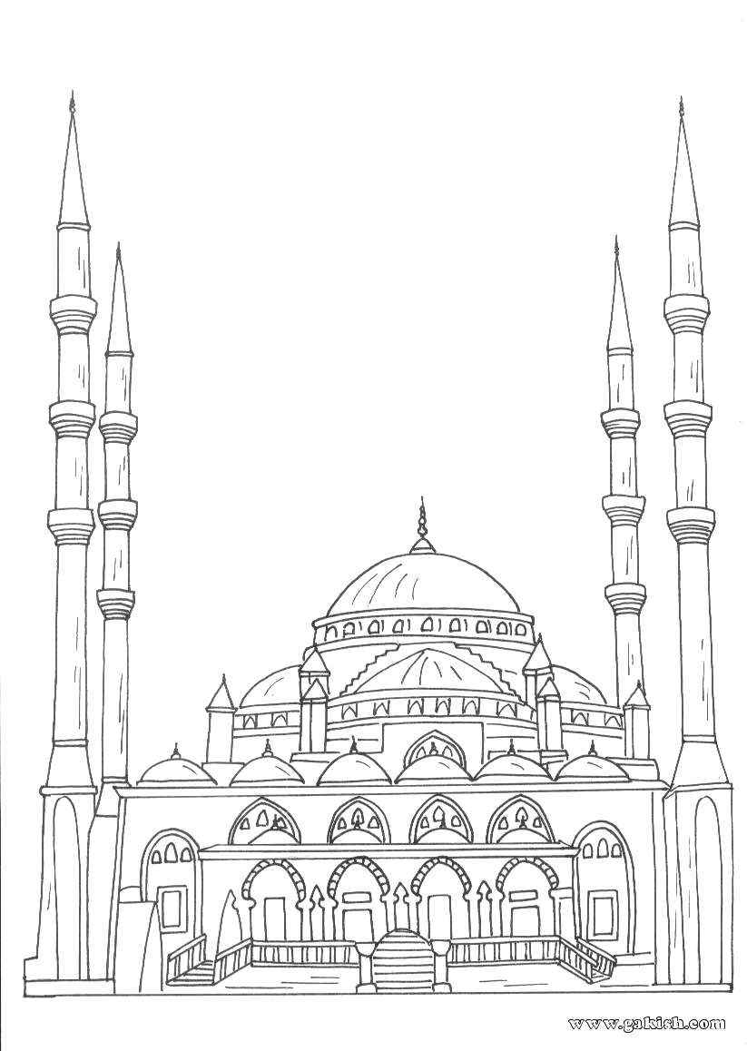 Раскраска мечеть сердце Чечни