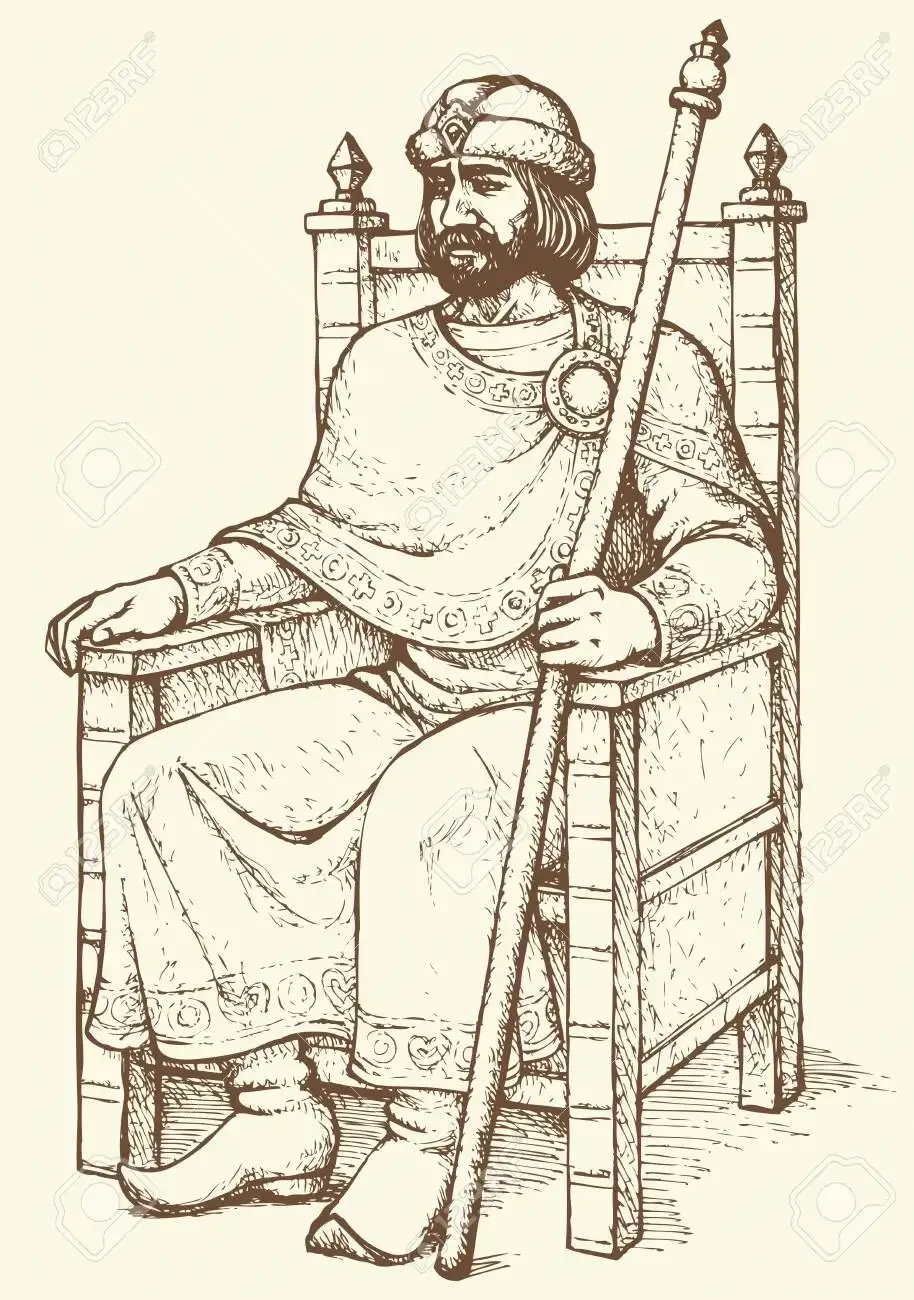 Князь сидит на троне