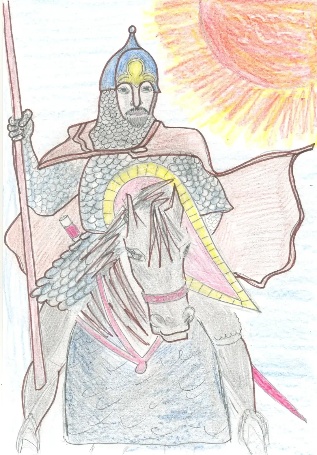 Князь Александр Невский рисунок