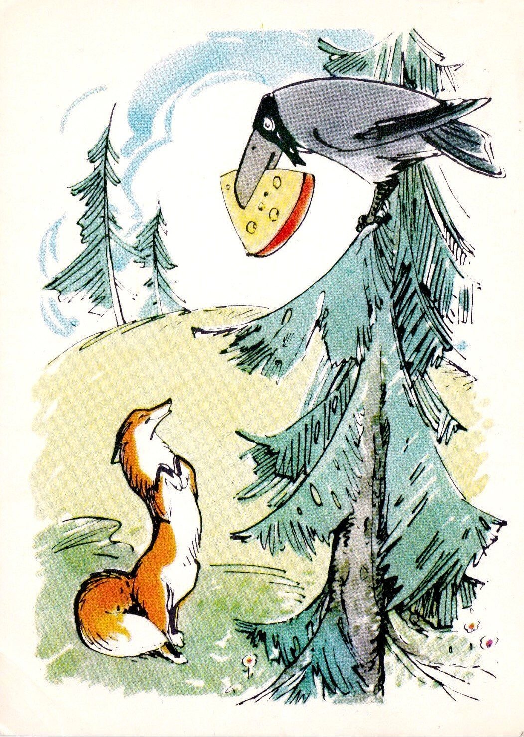 Басня Крылова ворона и лиса