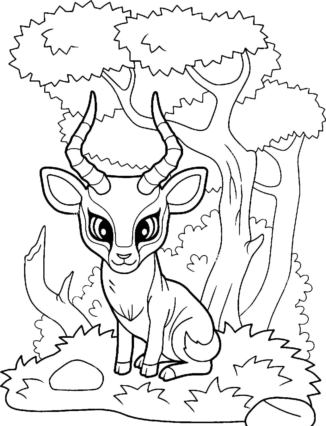 Сайгак раскраска