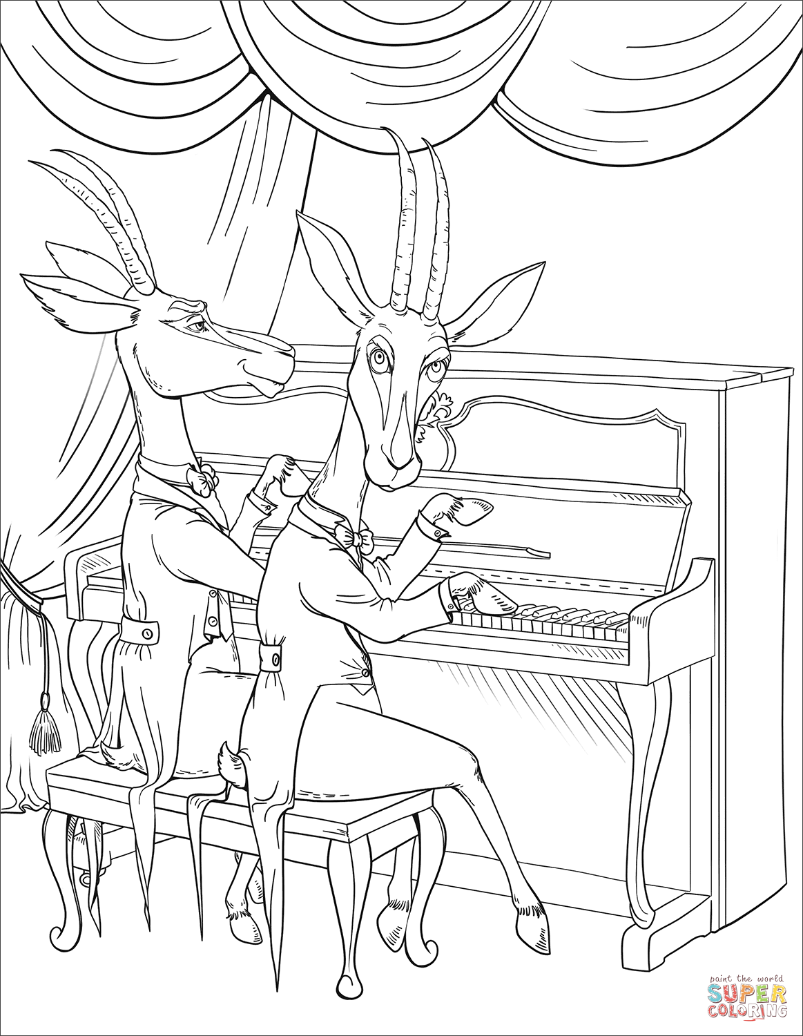 Раскраска Бэмби и Фэлин