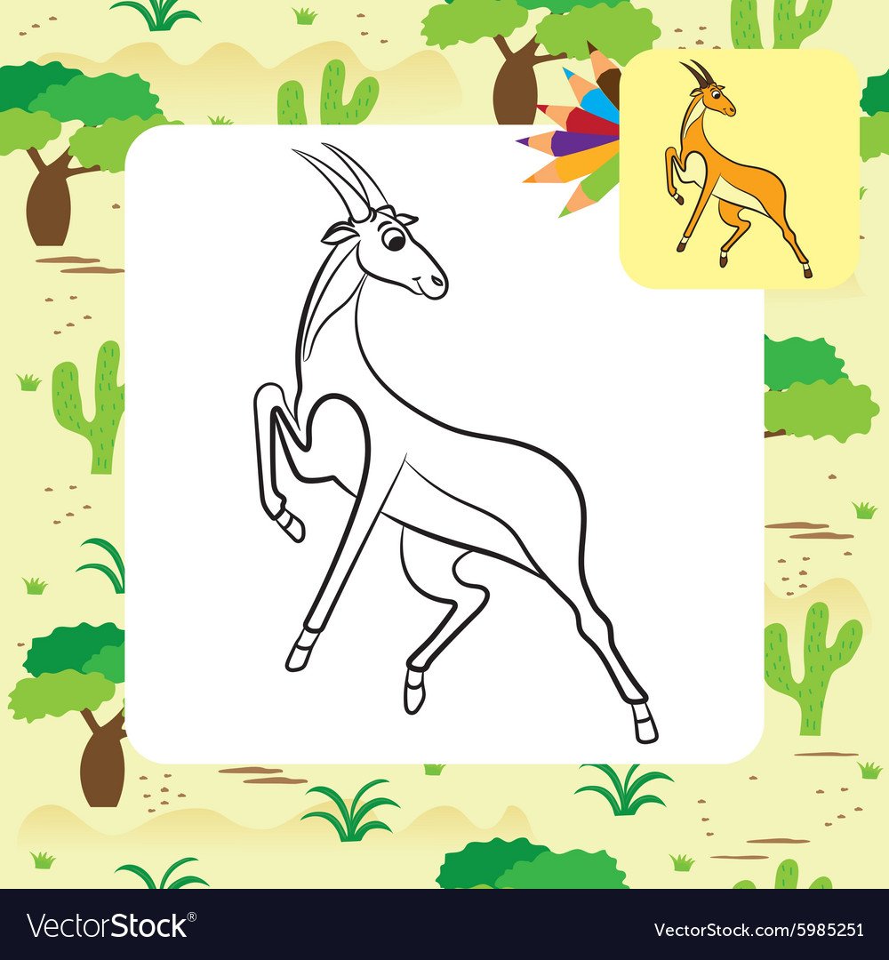 Сайгак раскраска для детей