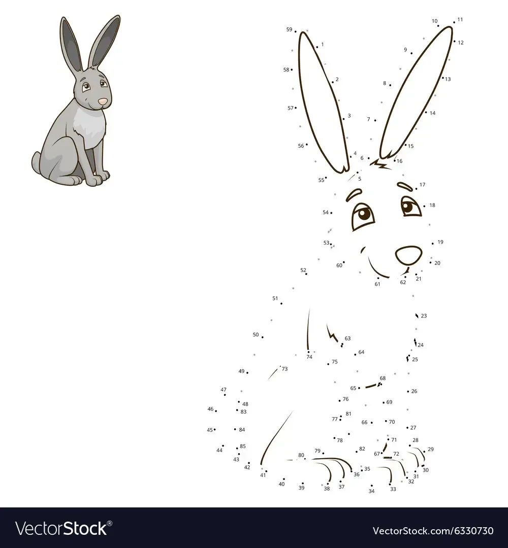 Заяц обводка для детей