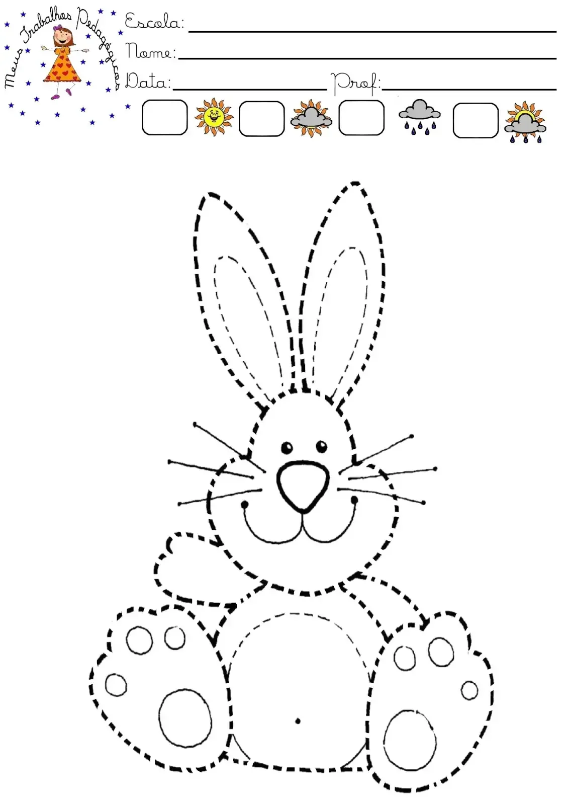 Обводка зайчик по точкам