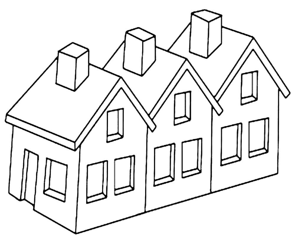 Многоэтажный дом трафарет