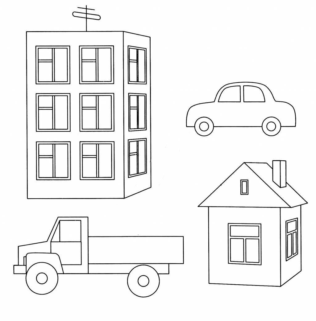 Дом раскраска