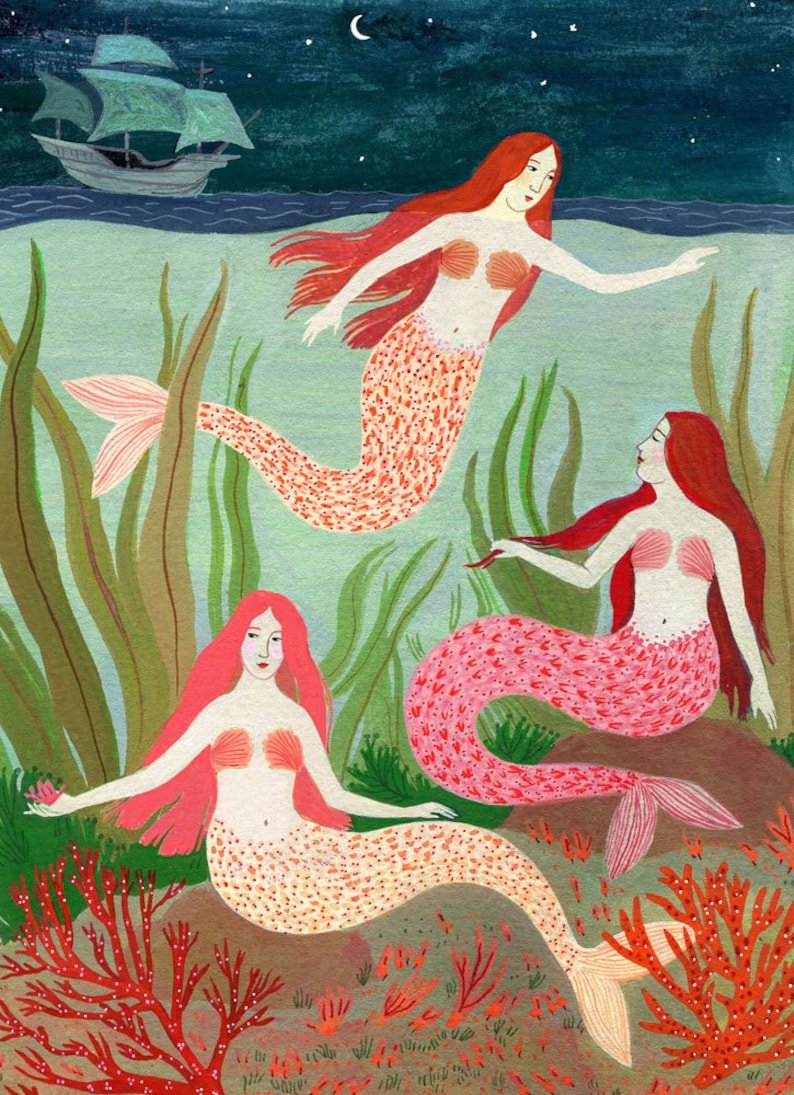 Русалка иллюстрация