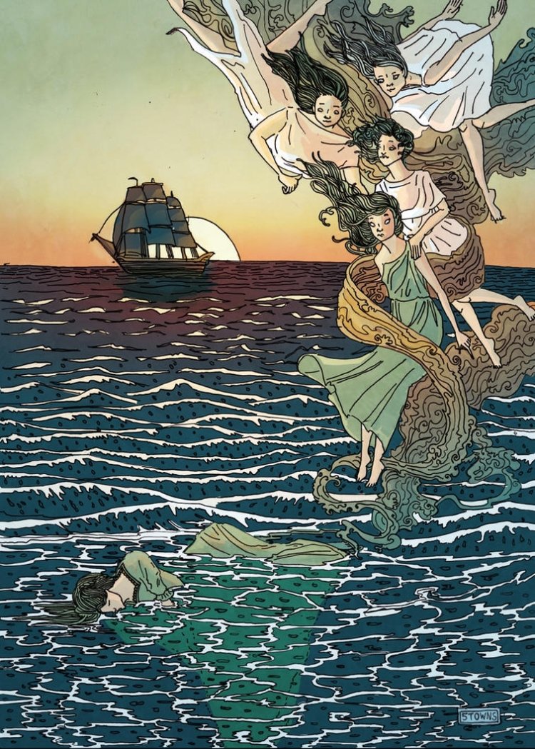 Русалочка Ганс христиан Андерсен иллюстрации превращается в пену