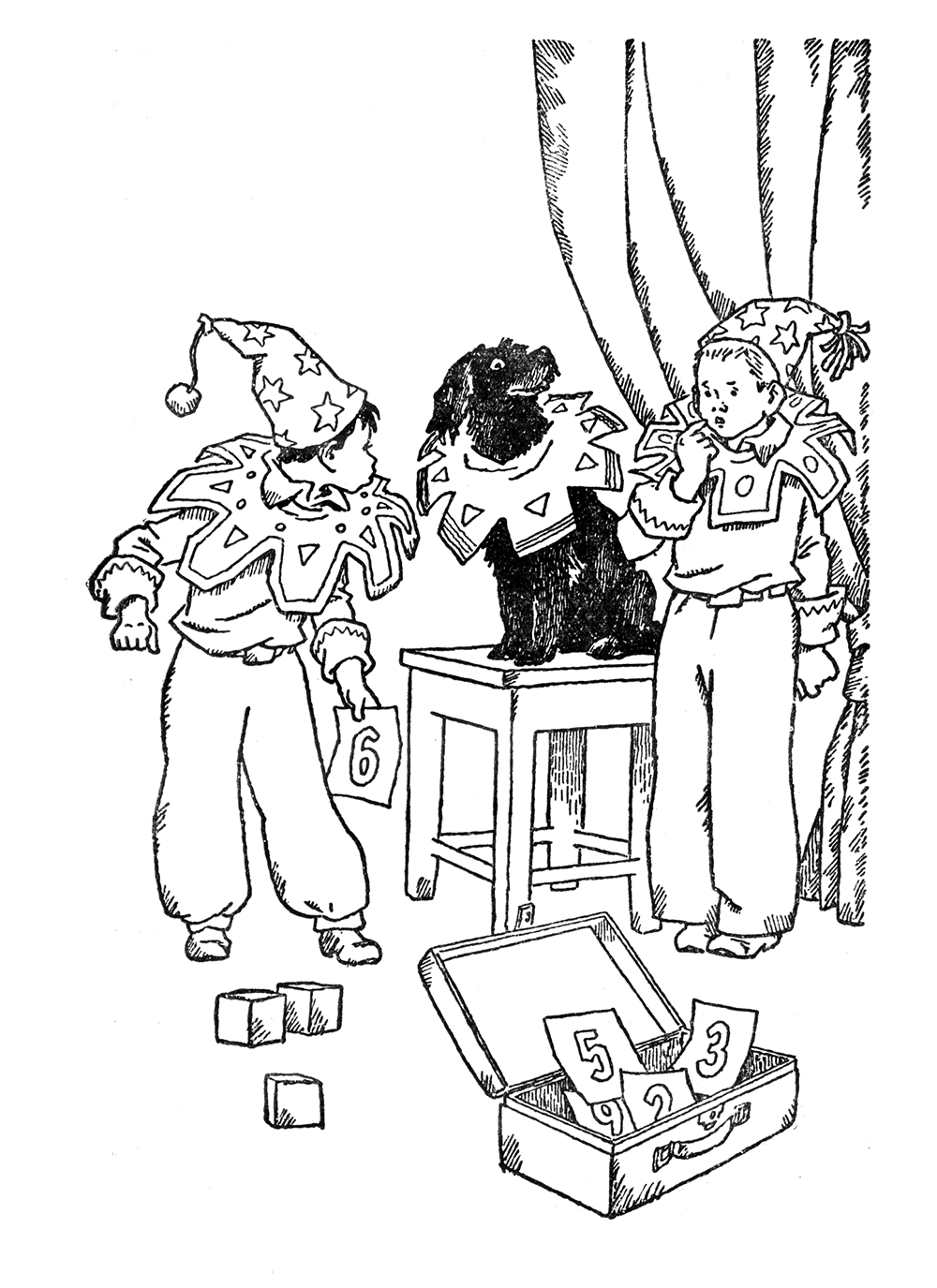 Брюки для заплатки рисованная