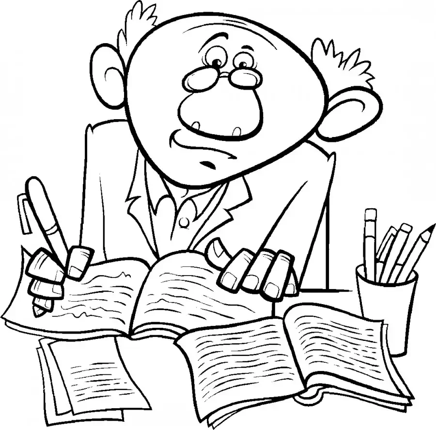 Писатель раскраска