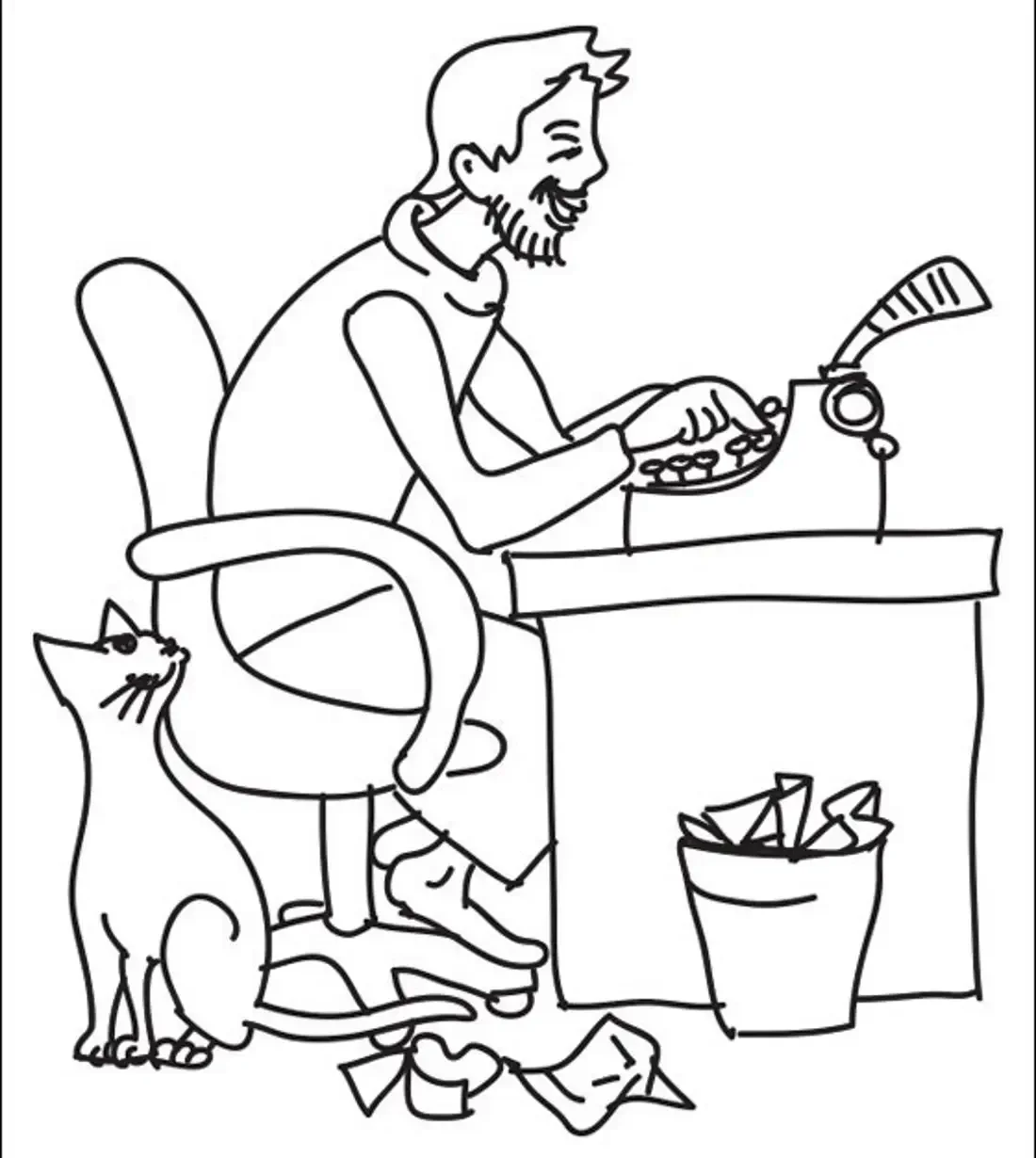 Писатель раскраска