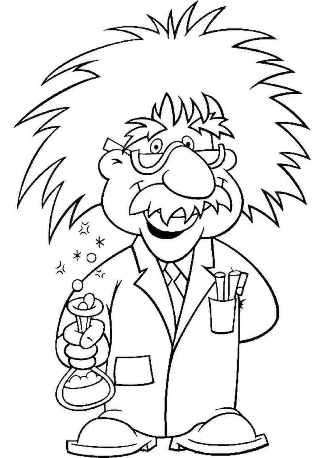 Ученый раскраска для детей