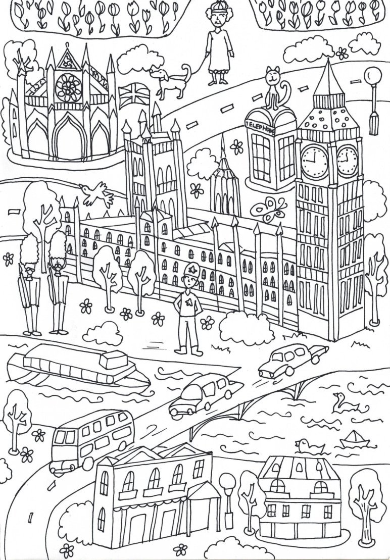 Волшебный замок раскраска