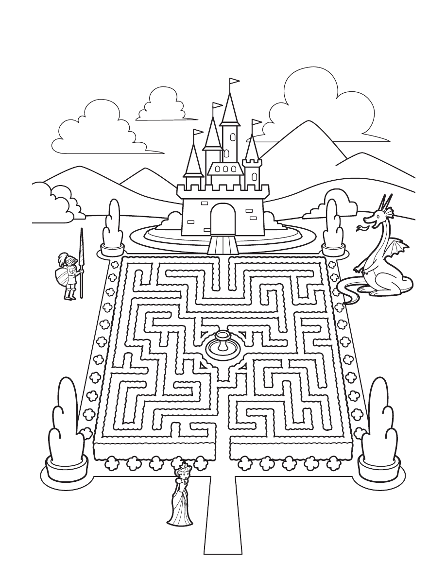 Зимний пейзаж раскраска для детей