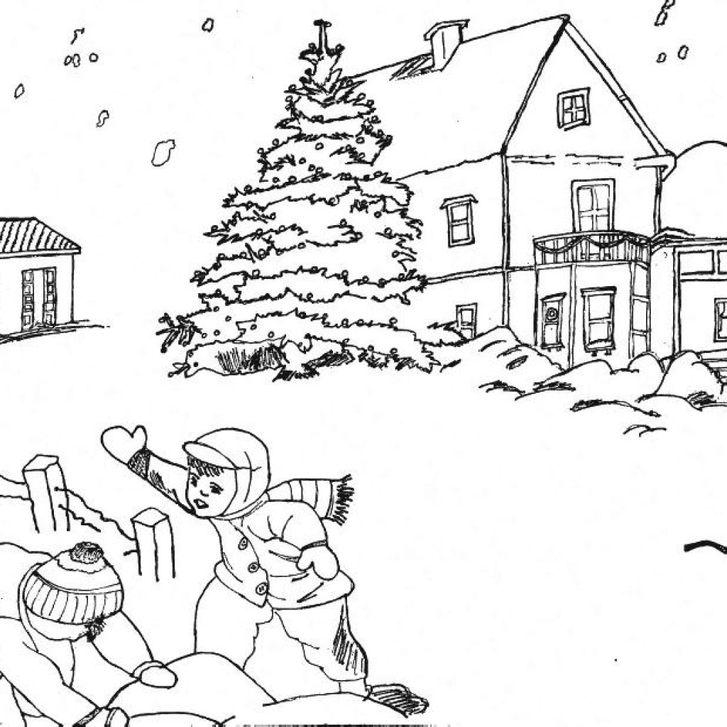 Зимний лес раскраска для взрослых