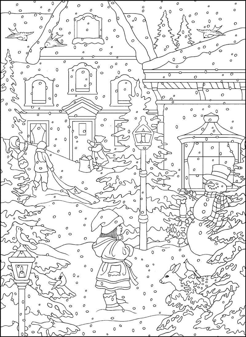 Раскраска зима