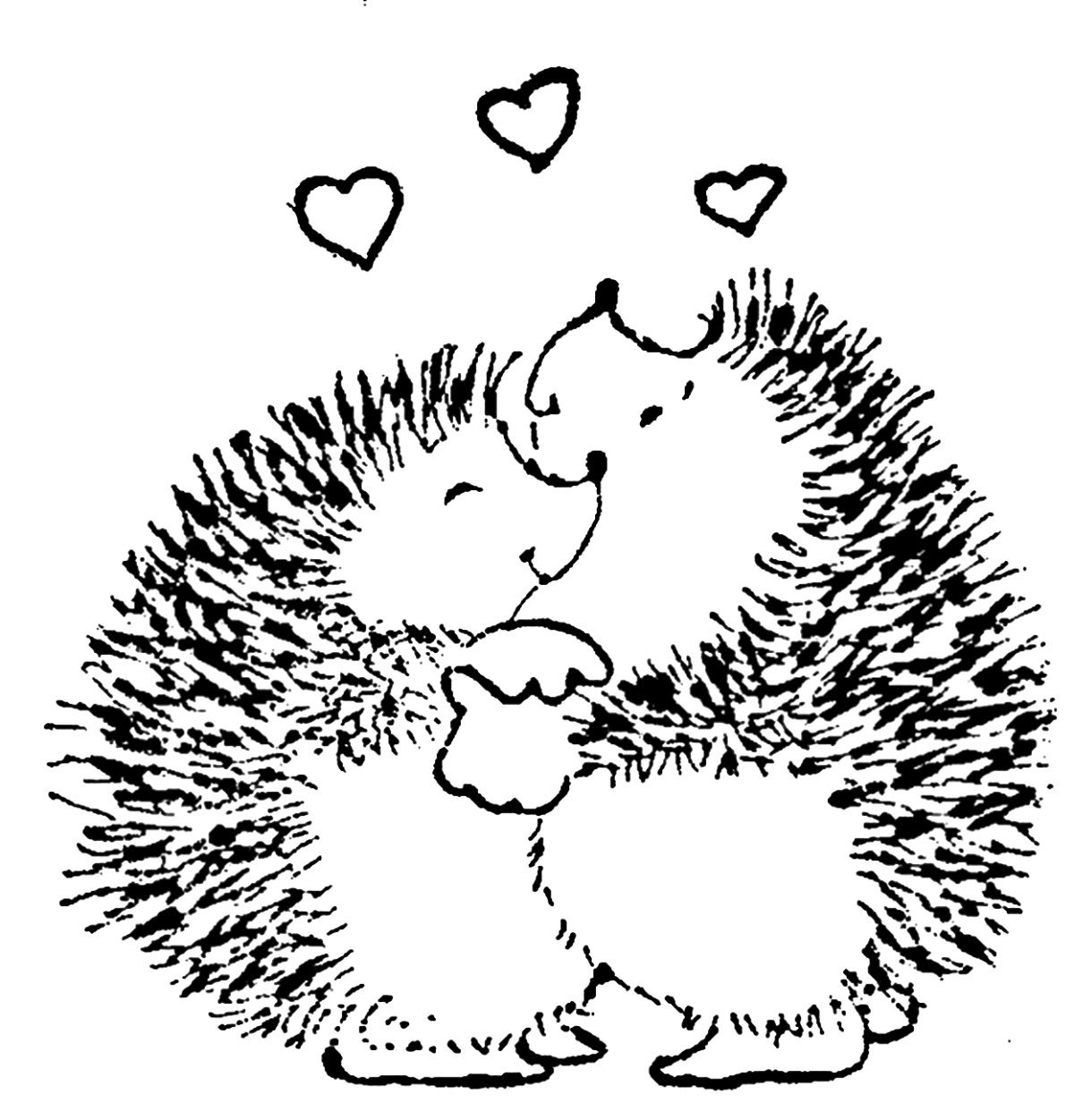 Ежик и зайчик раскраска