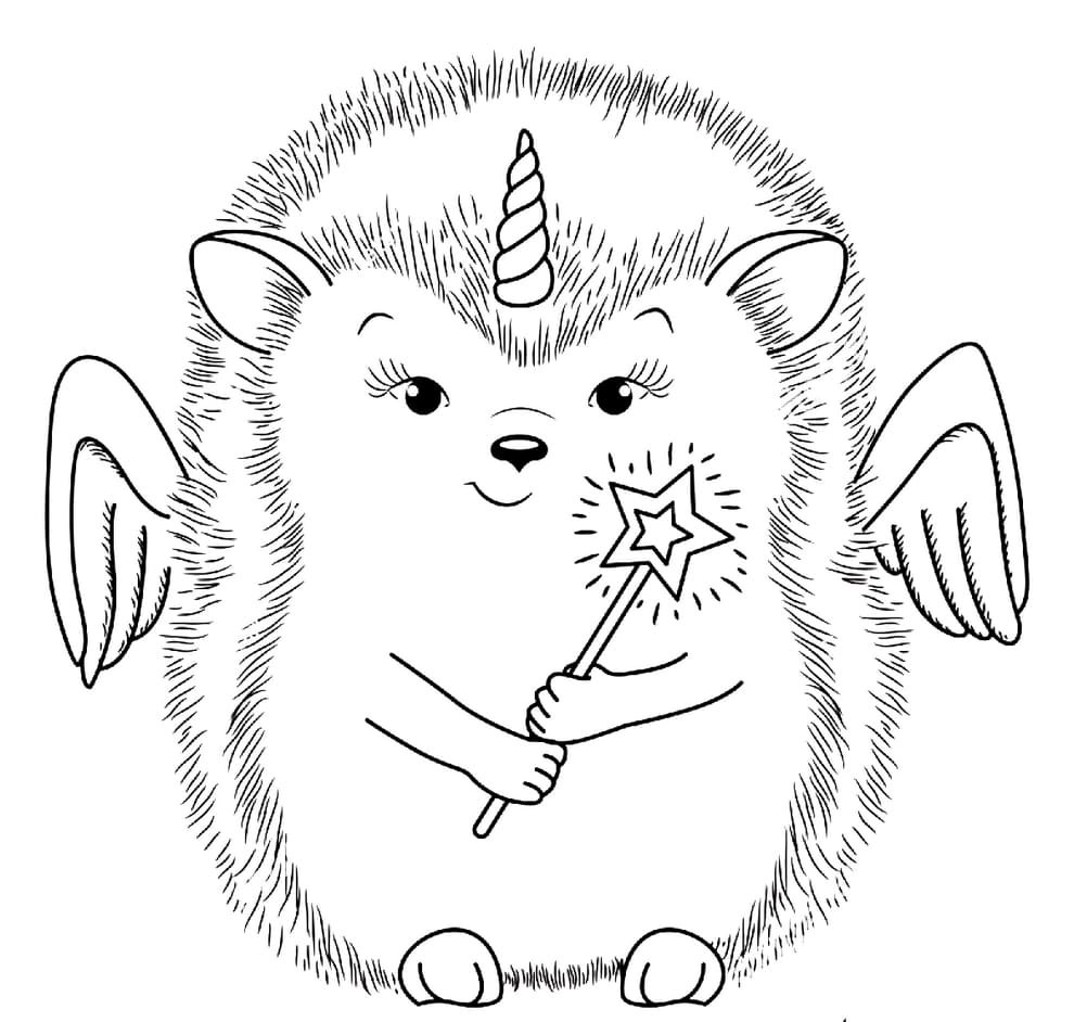 Раскраски для девочек Ежик