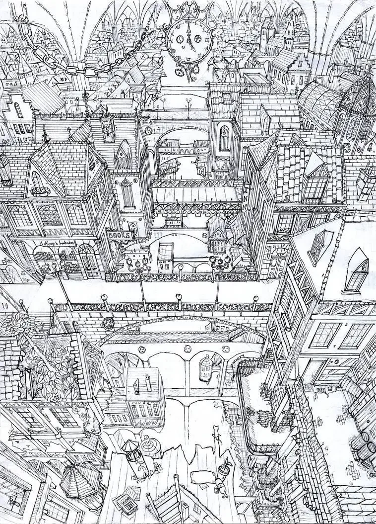 Раскраска антистресс город