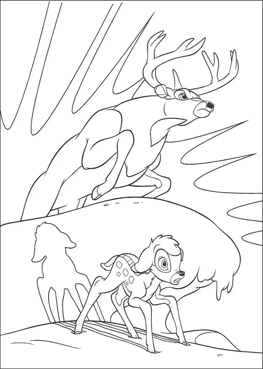 Олень из Бэмби 2 раскраска