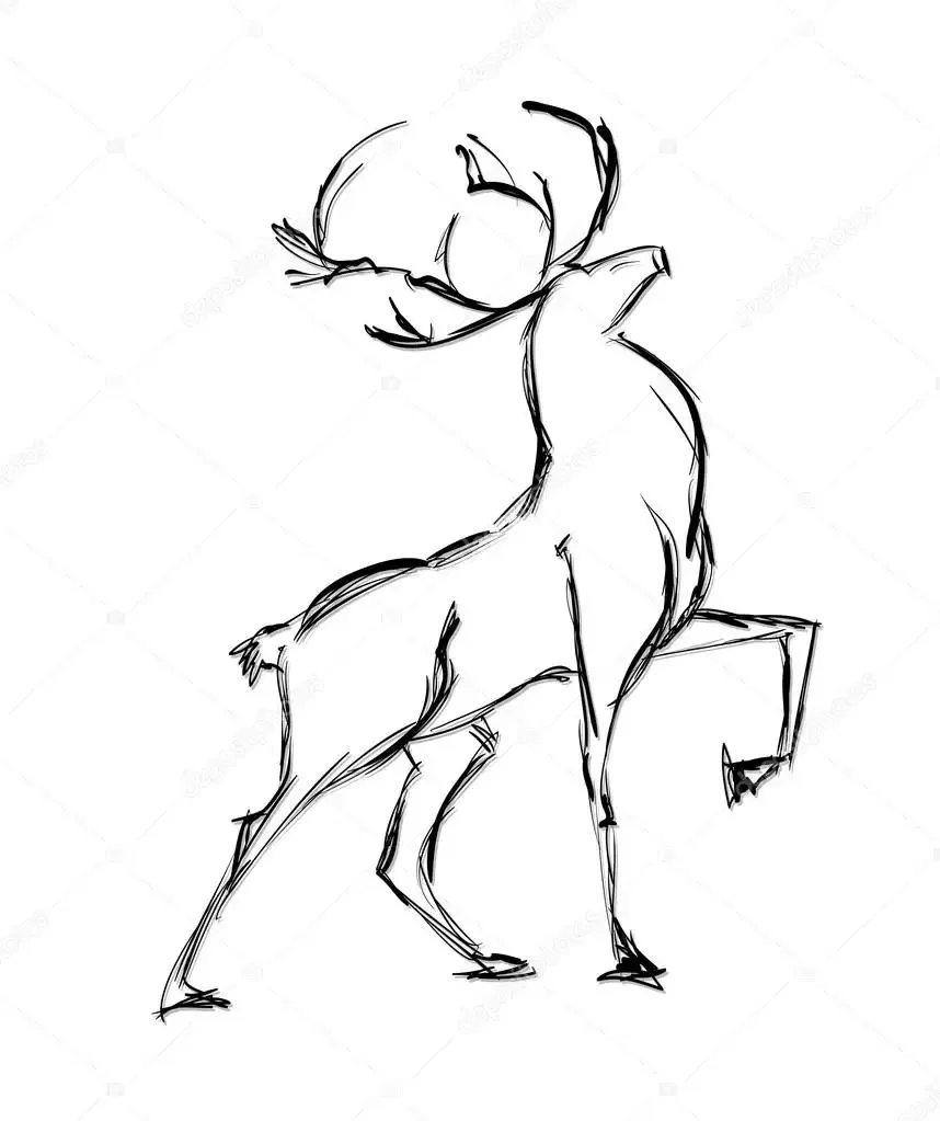 Олень с поднятой ногой