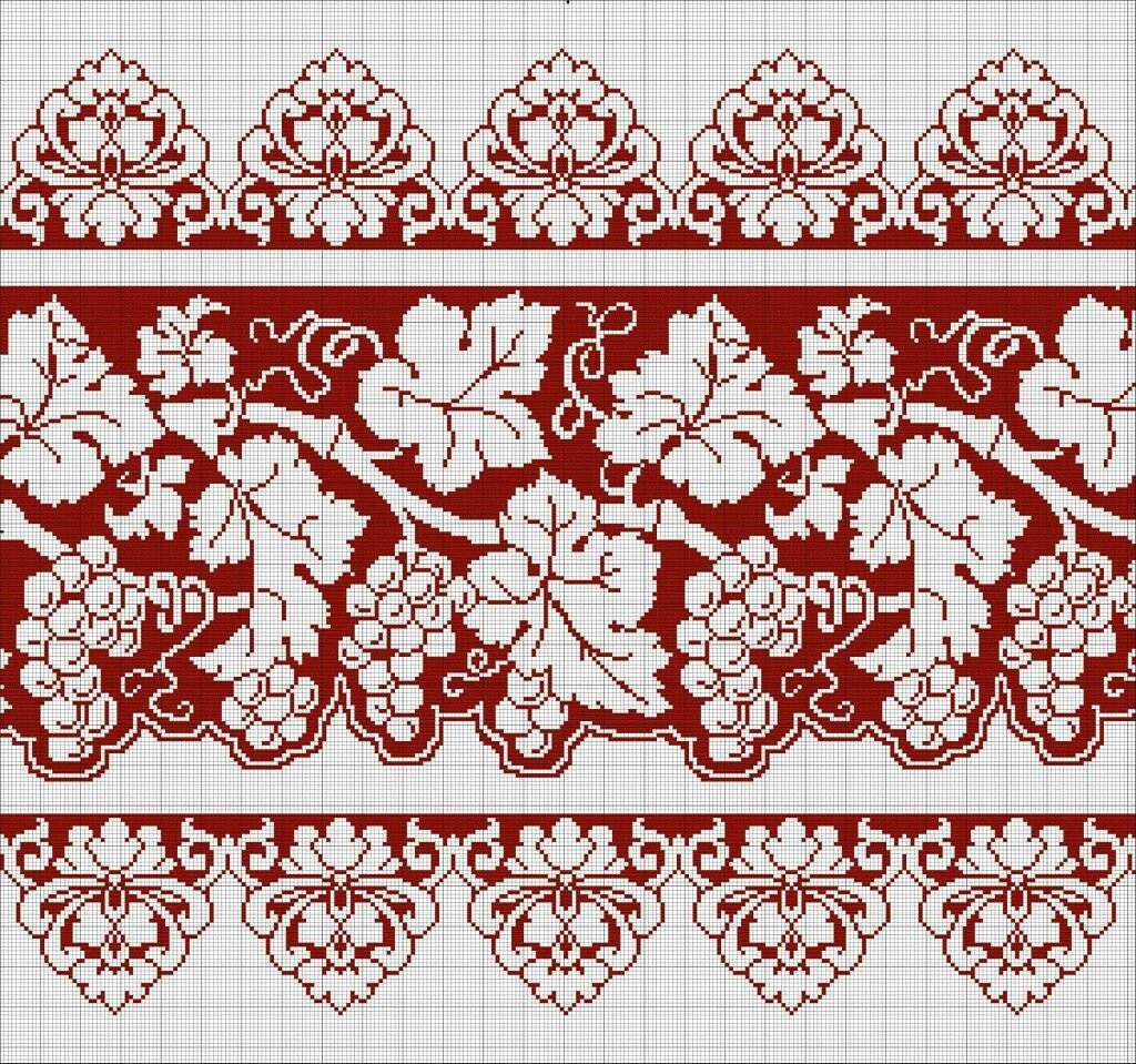 Растительный орнамент для вышивки
