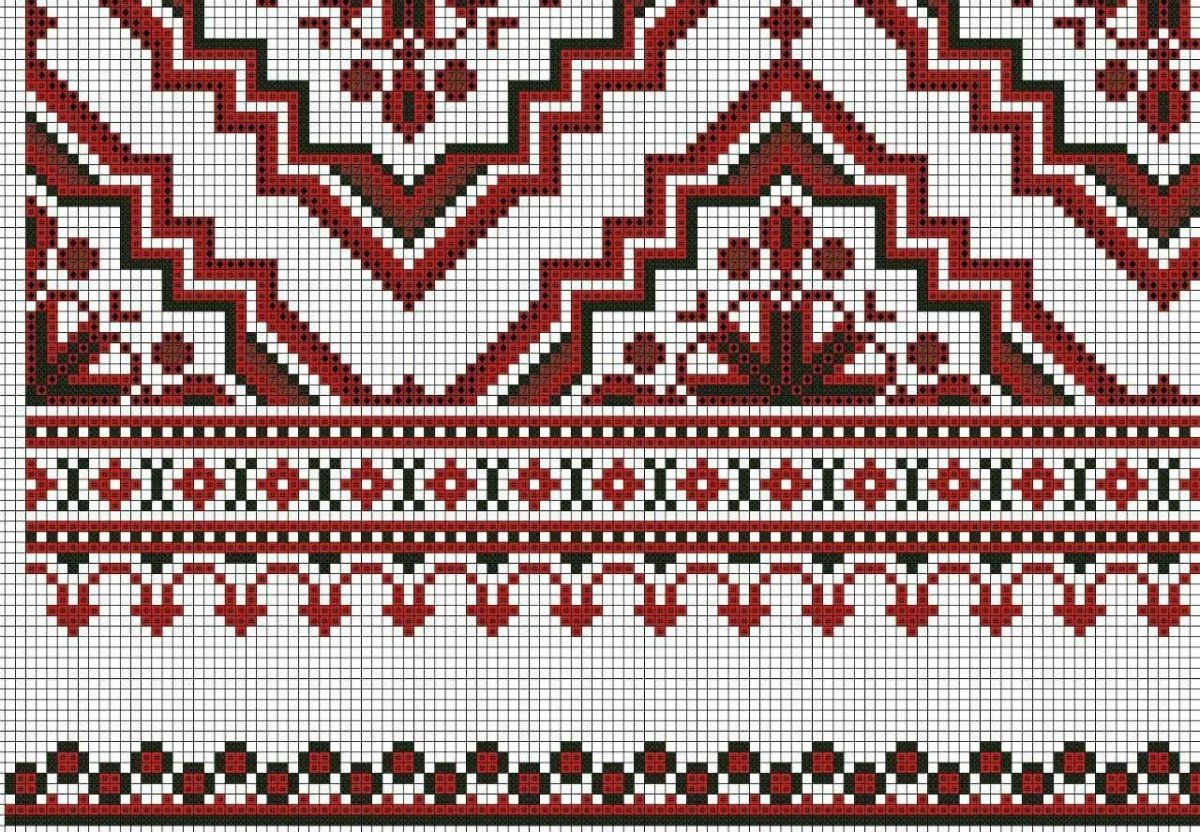 Орнамент вышивка крестом для рушника ромбы