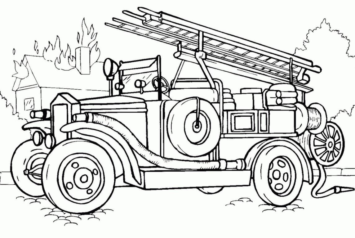 Пожарная машина зил раскраска