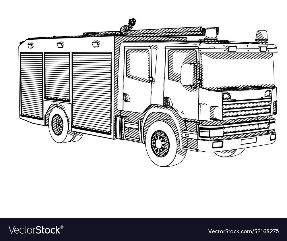 Пожарная машинка раскраска