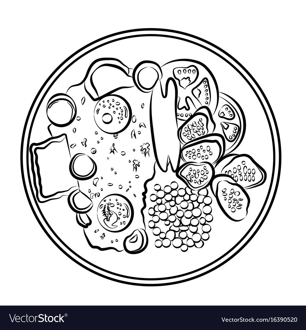 Овощной салат раскраска